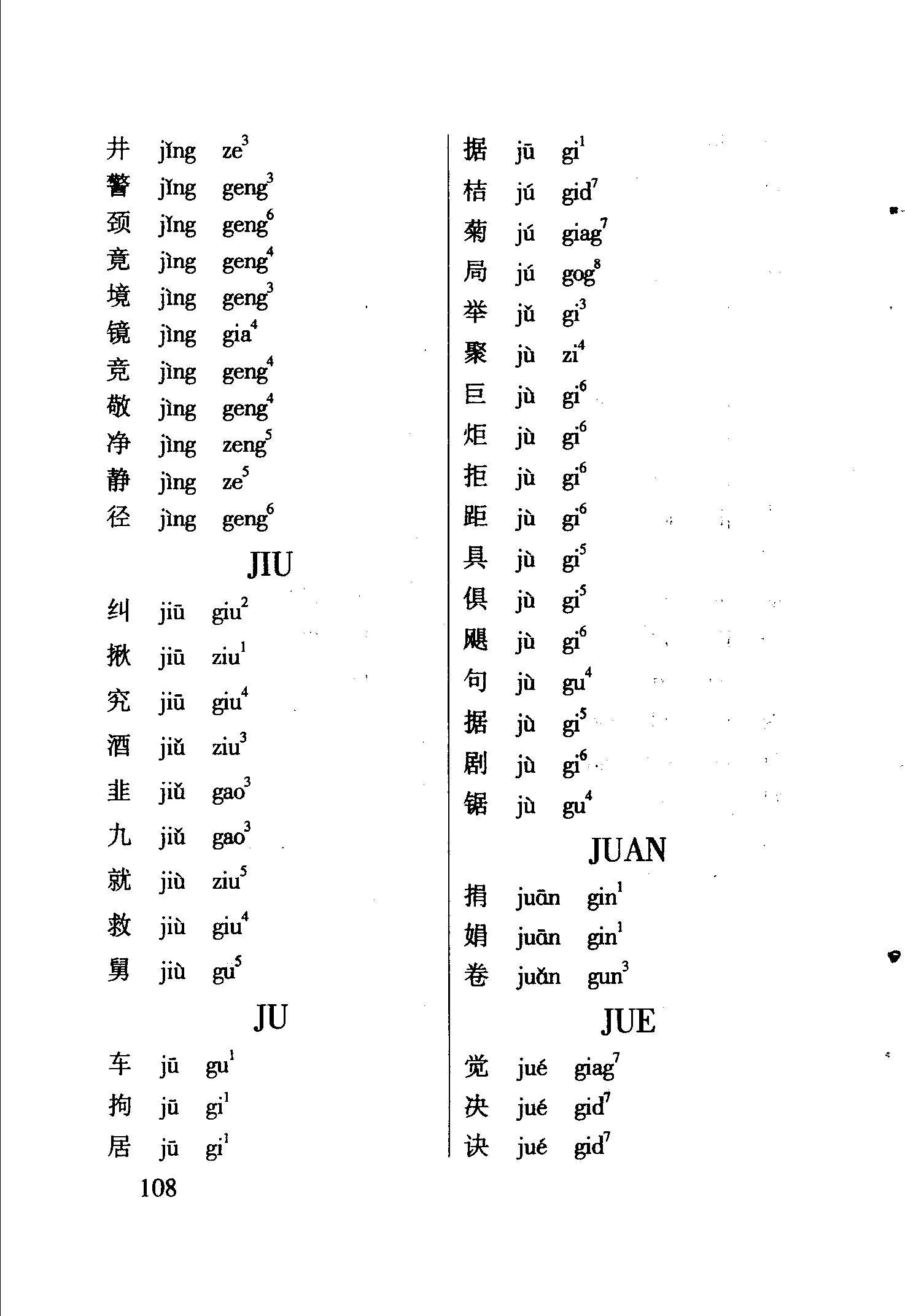 海南话2800个常用字读音表