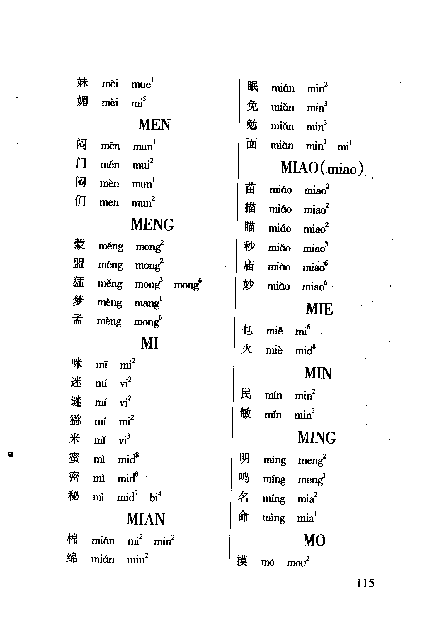 海南话2800个常用字读音表