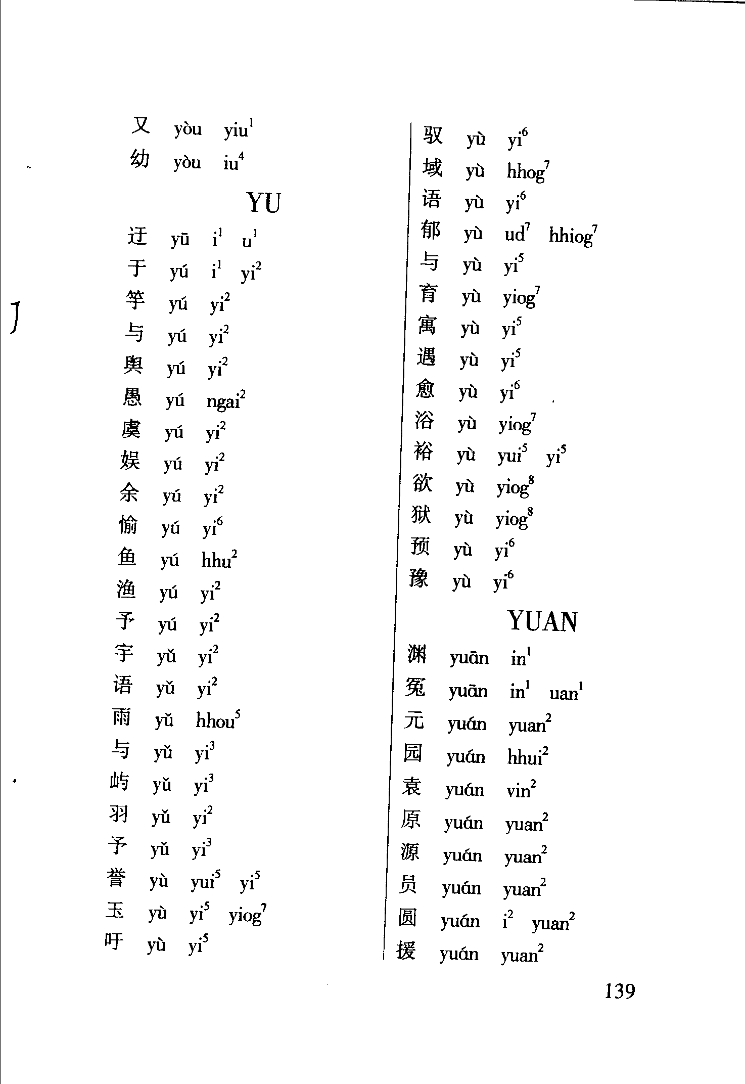 海南话2800个常用字读音表